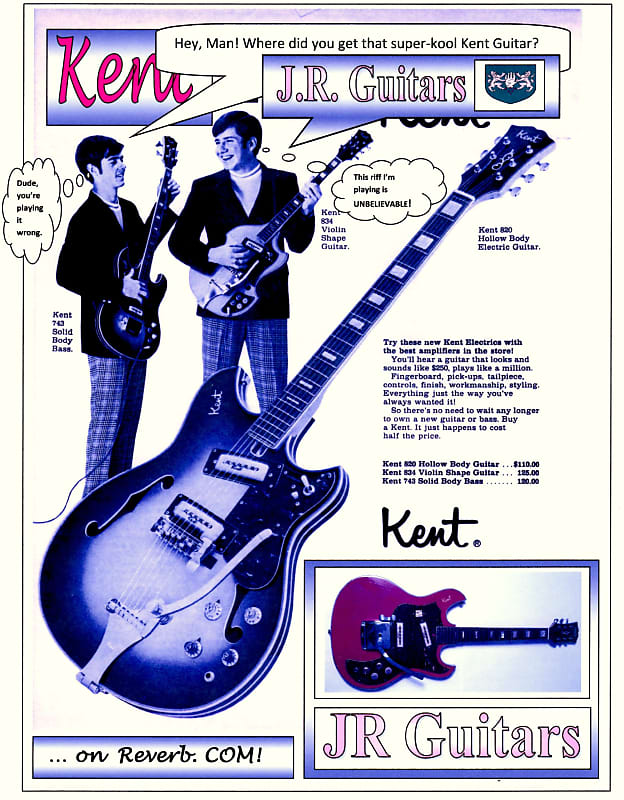 KENT (Kawai/Teisco) Model 740 Guitar 1967 Vintage Sunburst