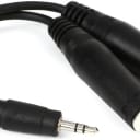 Hosa YMP-233 Y Cable - 3.5mm TRS Male to Dual 1/4 inch TRS Female