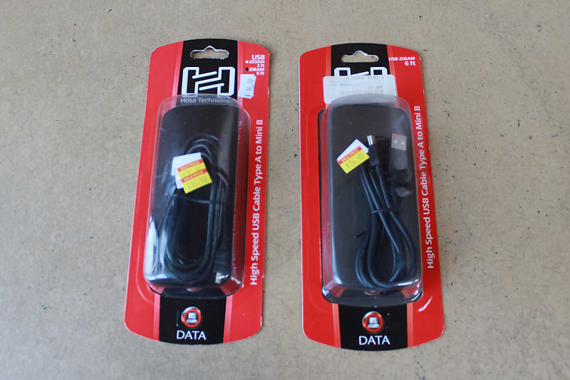 Hosa High Speed USB 6FT Cable Type A to Mini B USB-206AM (Bundle of 2 Cables) image 1