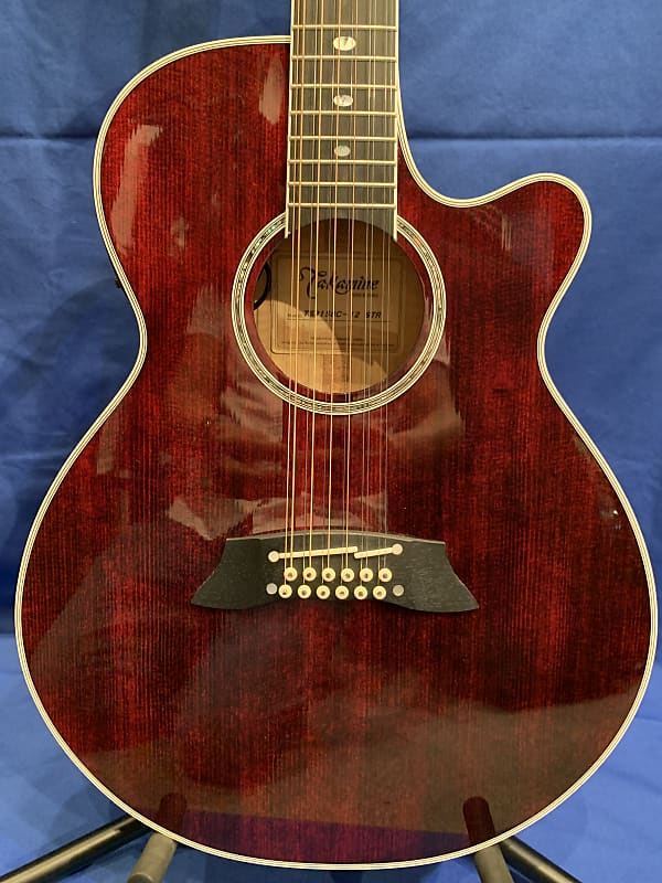 Takamine TSP158C-12 Thinline 12-String Acoustic Guitar See Thru Red Gloss image 1