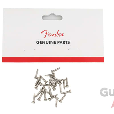 Genuine Fender CHROME Guitar Pickguard Mounting Screws - Package of 24 image 1