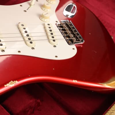 Fender Custom Shop Limited Edition 1959 Stratocaster Relic Faded Aged Candy Apple Red image 8