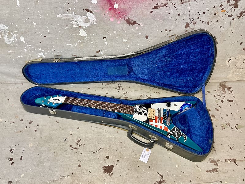 1980's Bradley Mini Flying V Electric Guitar with Case Reverb