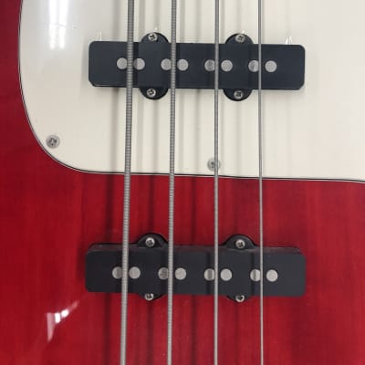 Peavey Milestone IV Fretless Bass Guitar - Transpartent Red image 4