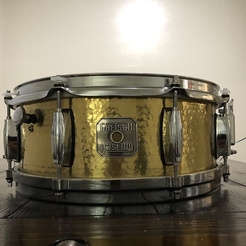 Special Edition Gretsch Full Range Silver Series 5" x 13" Hammered Brass Snare Drum image 1