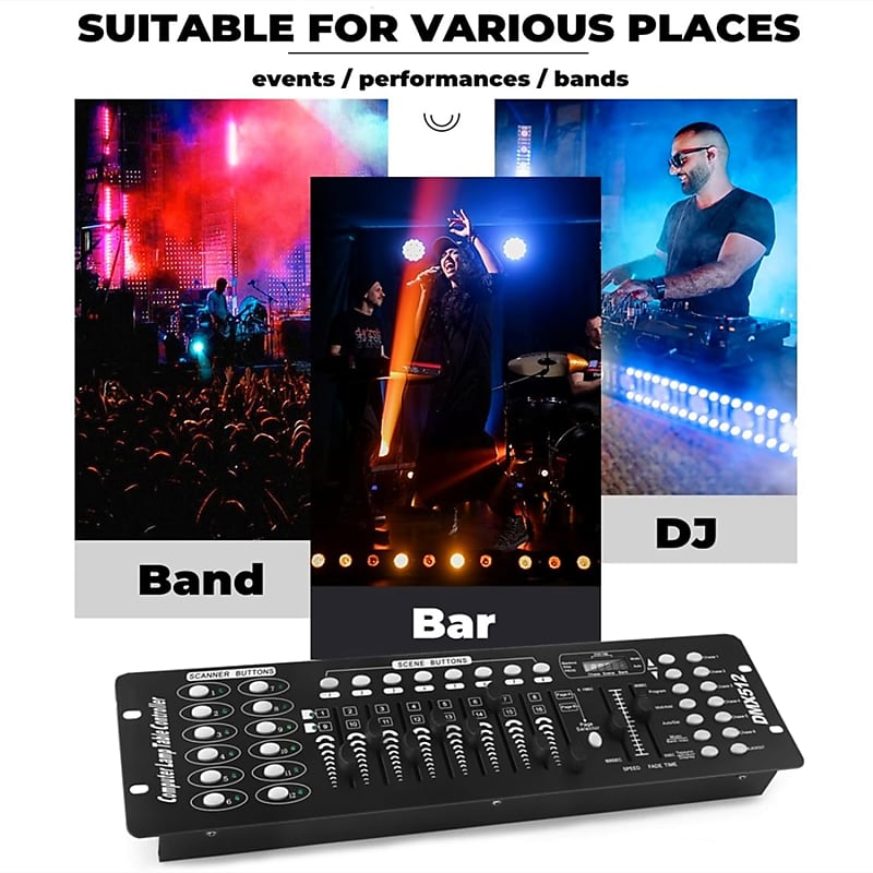  CO-Z 192 DMX 512 Stage DJ Light Controller Lighting Mixer Board  Console for Light Shows, Party Disco Pub Night Club DJs KTV Bars and Moving  Heads : Musical Instruments