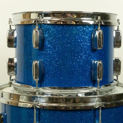 1960s Rogers Swingtime Blue Sparkle Pearl Drum Set image 18