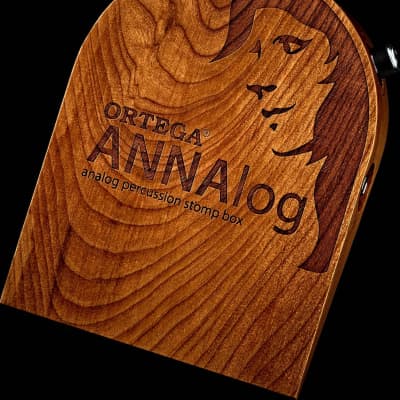 Ortega Guitars ANNAlog Analog Passive Percussion Stomp Box with Built-in Piezo for Kick Sound Made of Cherry Wood image 3