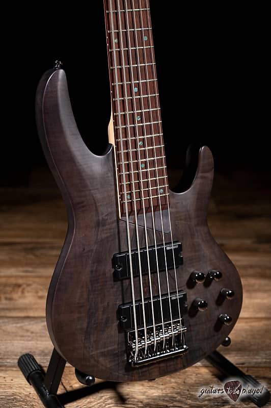 ESP LTD B-206SM 6-String Spalted Maple Bass Guitar – See Thru