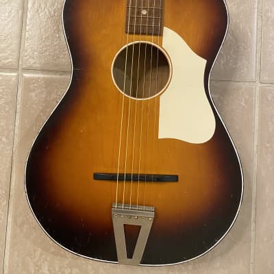 Cameo Vintage  Parlor Acoustic Guitar - Made in Holland 1960's Brown Burst Short Scale image 3