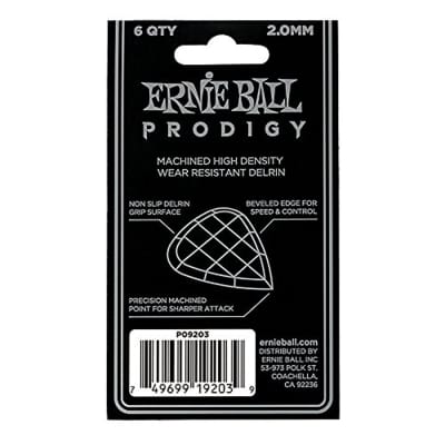Ernie Ball Prodigy 2.0mm White mini Guitar Picks - 6 Pack, P09203 image 2