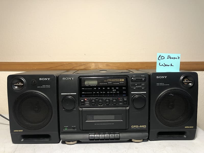 Sony CFD440 Boombox HiFi Stereo Vintage Cassette Deck AM/FM Reverb