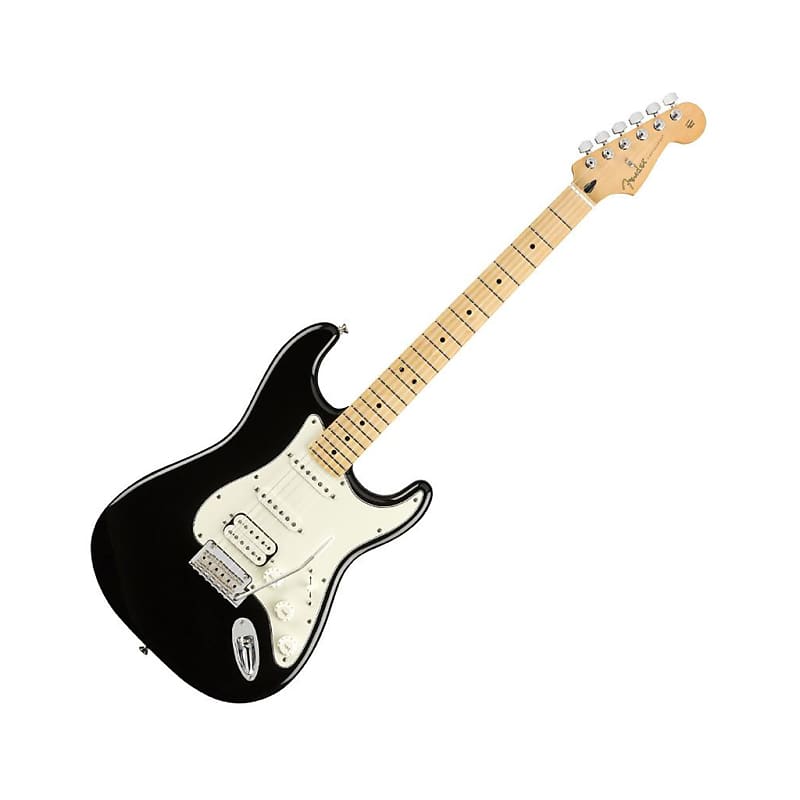 Fender Player HSS Stratocaster Electric Guitar, Maple FB, Black image 1