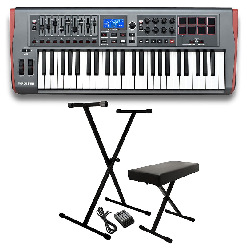 Novation Impulse 49 USB Keyboard Controller w/ Stand, Stool, Sustain Pedal image 1