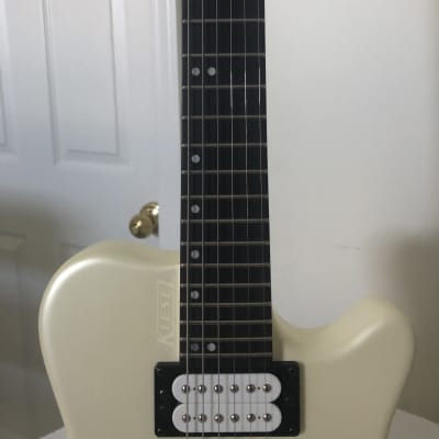Kiesel HH2 Allan Holdsworth Semi-Hollow Headless 6-string Guitar circa 2016 Pearlescent White image 3