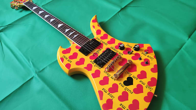 Fernandes / Burny MG-145S HY Yellow Heart Hide X Japan | Reverb