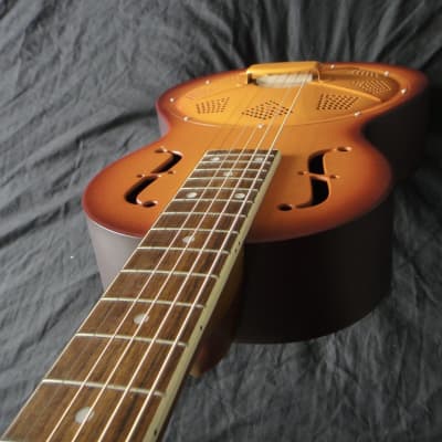 Minolian Parlour Resonator Guitar - Triolian Steel Body image 5