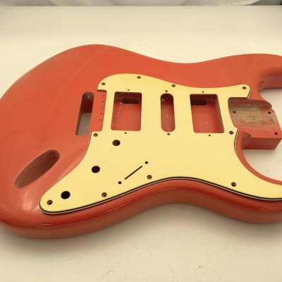 4lbs BloomDoom Nitro Lacquer Aged Relic Orangey Fiesta Red HSH S-Style Vintage Custom Guitar Body image 6