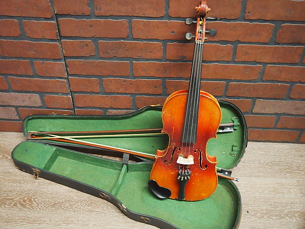 正規代理店 ERNST Vintage KREUSLER Grige Miester Violin German Sachsen 工芸品