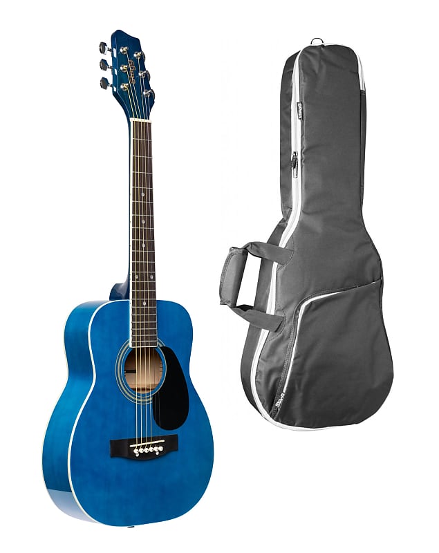 Stagg 1/2 Size Kids Real Blue Acoustic Guitar w/ Padded Gig Bag image 1