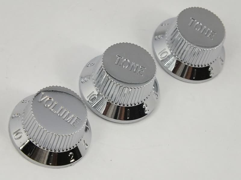 Stratocaster Knobs, in Chrome for all Fender Strat style | Reverb UK