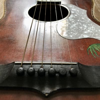 Stromberg Voisinet Hawaiian-decal Vintage Parlor Guitar 1920s image 9