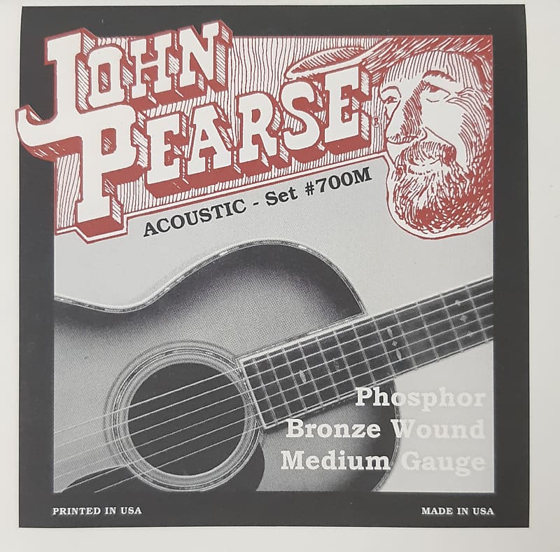 John Pearse Strings 3 Pack 700M phosphor bronze acoustic medium strings .013-.056 image 1