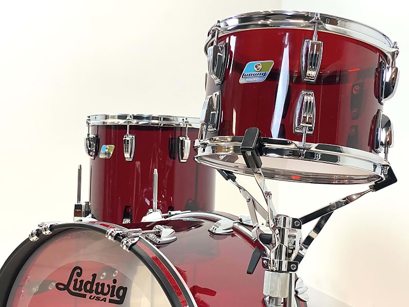 Ludwig Vistalite 3pc Drum Kit - Red - Forks Drum Closet