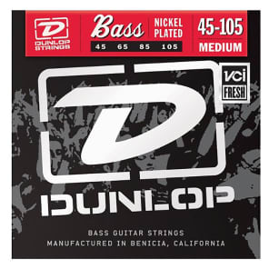 Dunlop DBN45105 Nickel-Wound Stainless Steel Bass Strings (45-105)