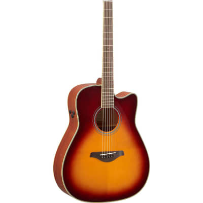Yamaha FGC-TA FG Cutaway TransAcoustic Acoustic-Electric Guitar - Brown Sunburst image 2