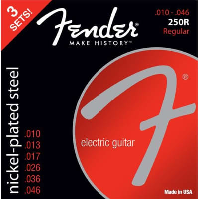 Fender Super 250 Nickel Plated Ball End Strings .010-.046 Gauges 3-Pack for sale