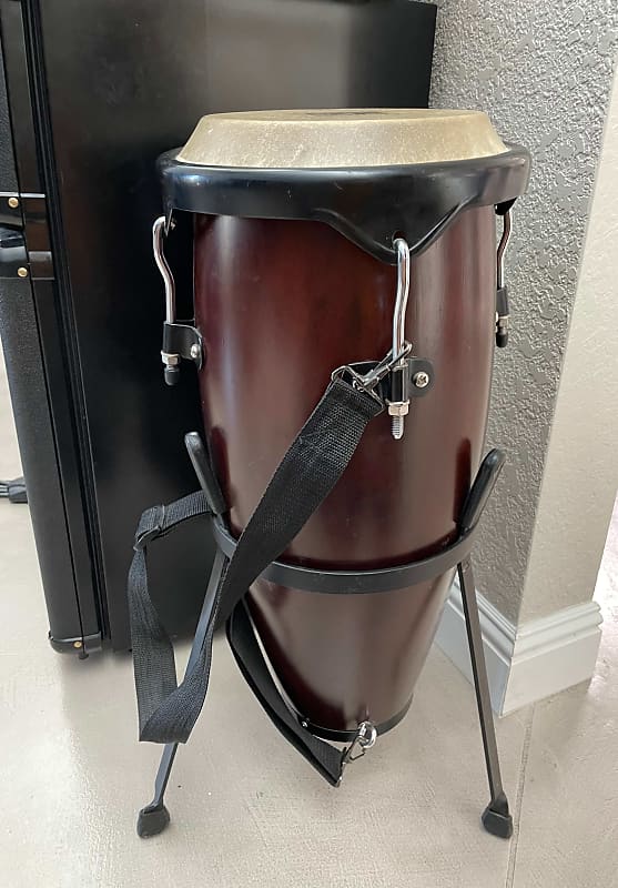 World Beat Percussion Conga Drum with Strap and Stand - 21
