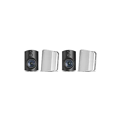 Polk Audio Atrium 5 Outdoor Speakers with Bass Reflex Enclosure | 4 Speaker Pack (2 Pairs, White) - All-Weather Durability | Broad Sound Coverage | Speed-Lock Mounting System | 4 Speakers (White) image 1