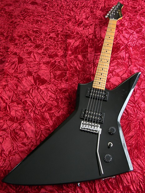 Series 10 Vintage 1985 Black Body Maple Fretboard Neck ZZ Explorer Style Guitar image 1