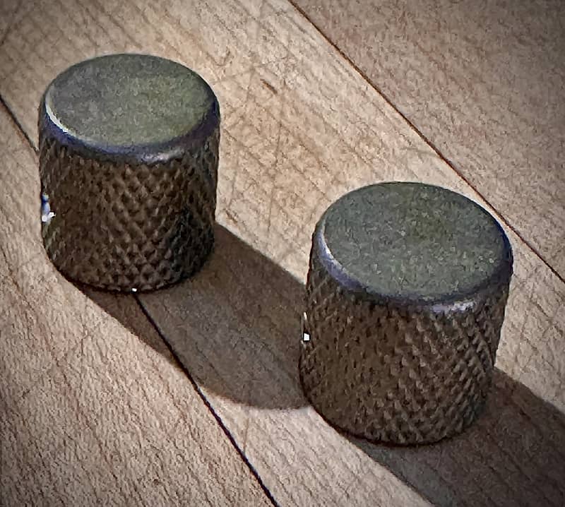 Relic Aged Brass Telecaster Barrel Knobs Nickel Finish Reverb