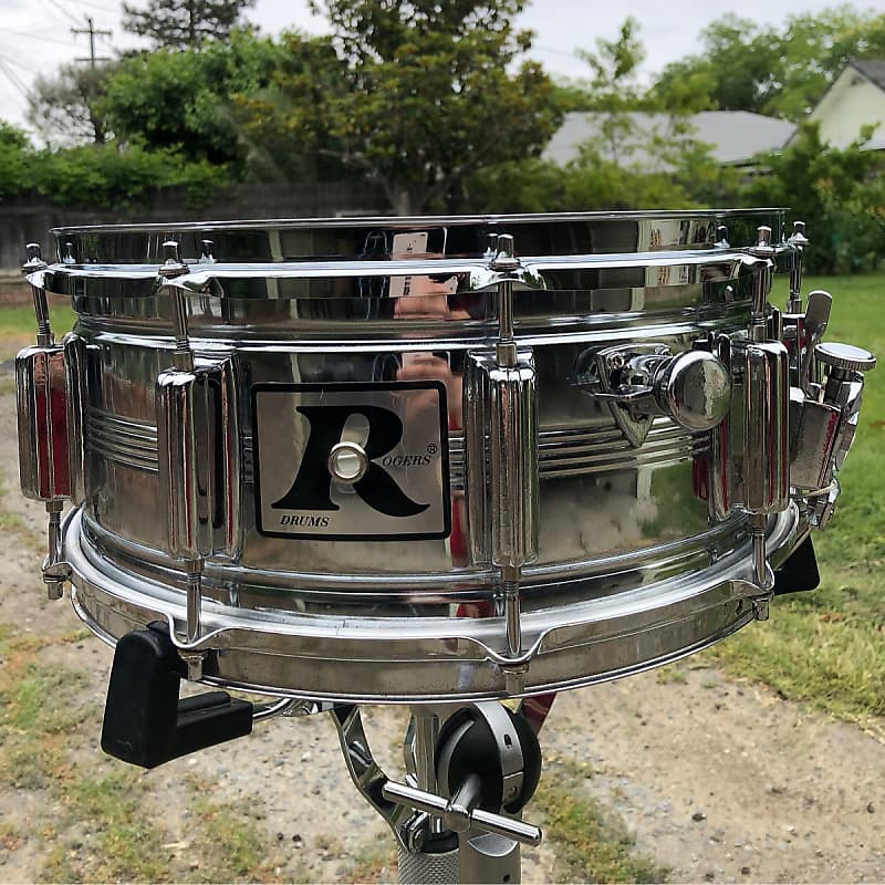 Rogers "Island Music Era" Dyna-Sonic 6.5x14" Steel Snare Drum 1980s image 1