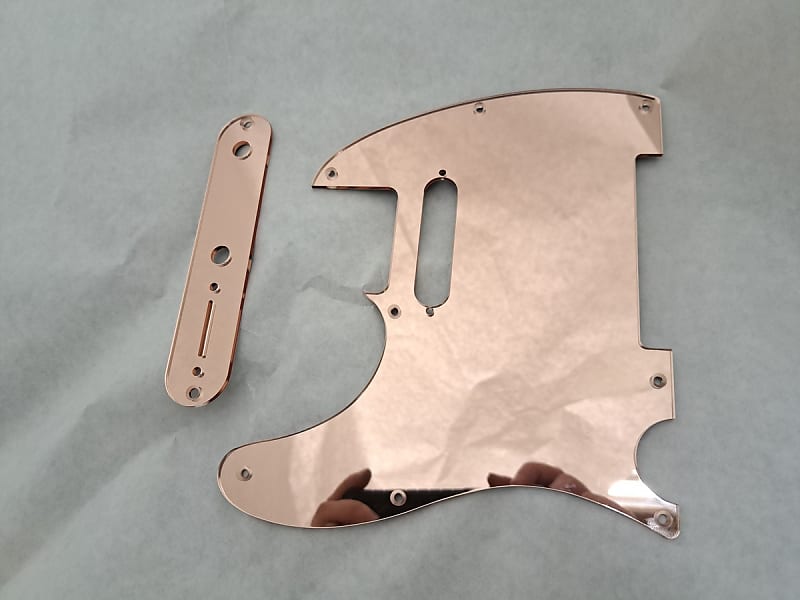 Lefty Left Handed Rose Gold Mirror Acrylic Pickguard and | Reverb