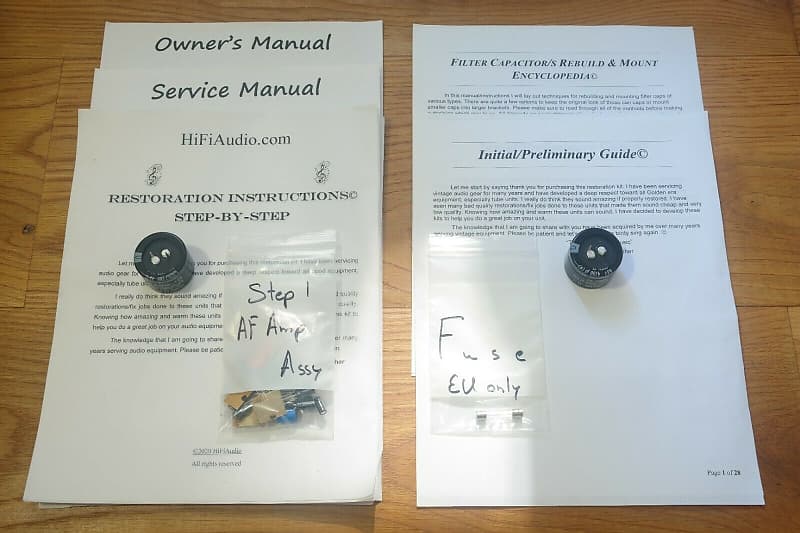 Pioneer SA-410 restoration kit filter capacitor repair rebuild fix  			