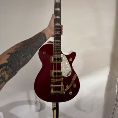 Gretsch Limited Edition Electromatic G5435T Pro Jet Candy Apple Red 2017 2016-2017 - Candy apple red with gold hardware and white gloss back image 5