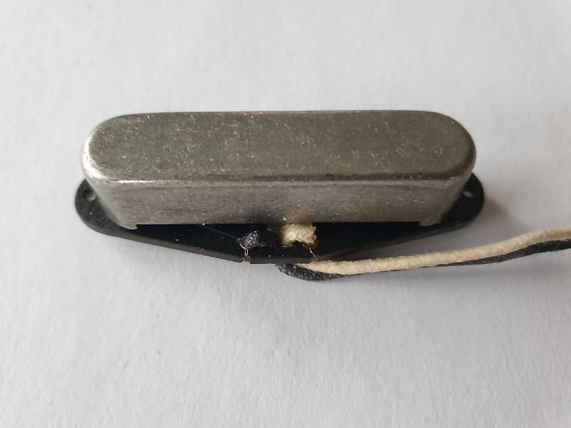 Telecaster guitar relic antique silver alnico 5 neck pickup image 1