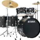 Tama Imperialstar IE62C 6-piece Complete Drum Set with Snare Drum and Meinl Cymbals - Black Oak Wrap