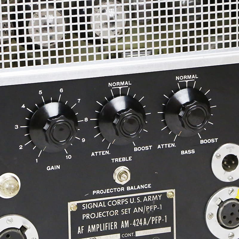 1952 JAN Signal Corps AM-424 AM-424A PFP-1 6L6 Amplifier Head Army Green  Cabinet Mic Pre Military Spec Guitar Amp Pro Audio Microphone PreAmplifier  | Reverb Brazil