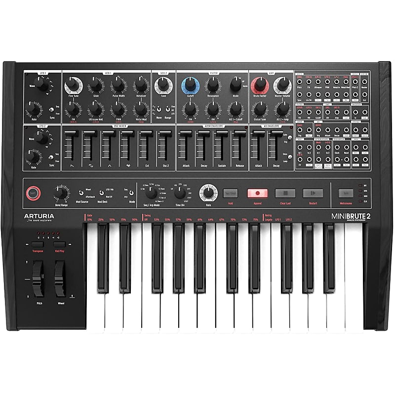 Arturia MiniBrute 2 Semi-Modular 25-Key Analog Synthesizer, Noir Black Edition image 1