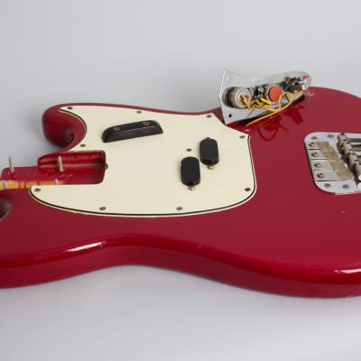 Fender  Mustang Bass Solid Body Electric Bass Guitar (1966), ser. #181321, black tolex hard shell case. image 18