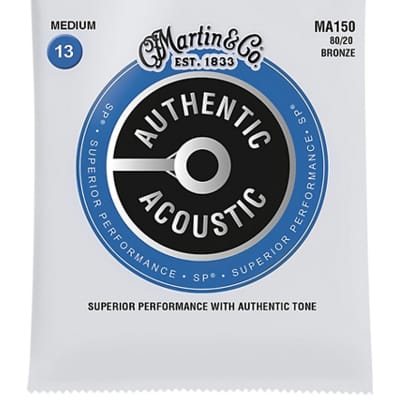 Martin MA150 SP 80/20 Bronze Authentic Acoustic Guitar Strings Medium 13-56 for sale