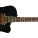 Fender CC-60SCE Concert Size Solid Top Acoustic Electric Guitar, Black - DEMO
