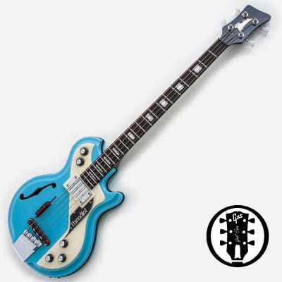 Italia Mondial Classic Bass, Italia blue, semi-hollow, Piezo Bridge , Resoglass top, made in Korea for sale