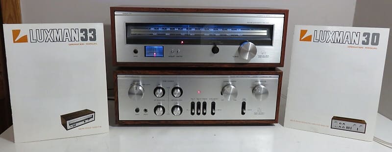 LUXMAN 2PC AMPLIFIER L-30 + TUNER T-33 +ORIGINAL MANUALS SERVICED FULLY RECAPPED image 1