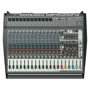 Behringer Europower PMP6000 1600-Watt 20-Channel Powered Mixer with Dual Multi-FX