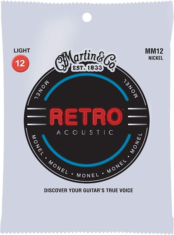 Martin MM12 Retro Acoustic Monel Acoustic Guitar Strings - Light (.12 - .54) image 1